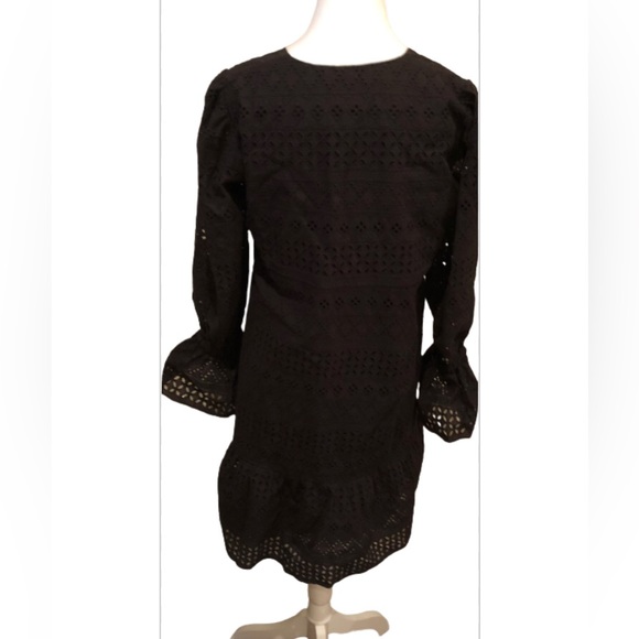 Iris and Ink black Eyelets Cotton Sun Dress Size US 8 - Picture 5 of 14